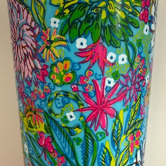 Lilly Pulitzer double wall tumbler w/ straw Floral 24oz Walking on Sunshine - Picture 3 of 7
